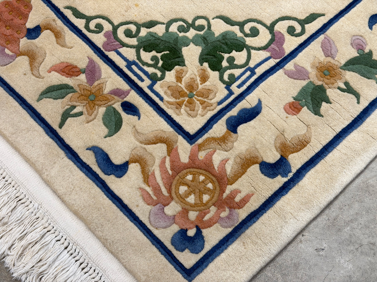 Hand-Knotted Art-Deco Rug - 4'x7'4"