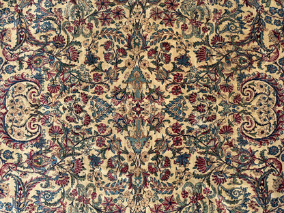 Hand-Knotted 60 Raj Persian Lavar Kerman Rug (As-Is)- 13’10”x19’11”