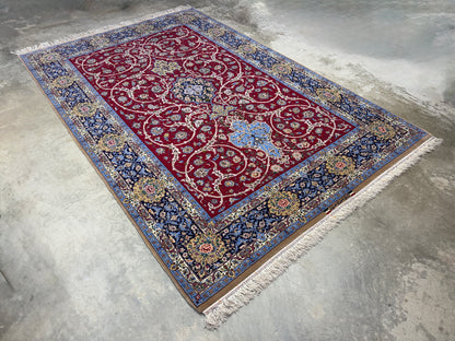 Hand-Knotted Persian Isfahan Rug - Signed Asachi - 6'10"x10'4"