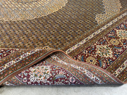 8’2”x9’10” Hand-Knotted Fine Persian Tabriz Mahi Area Rug