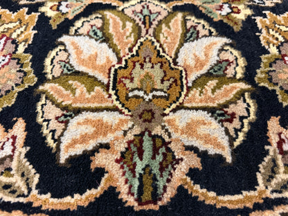 8’ Diameter Hand-Knotted Wool Indian Round Oriental Rug - 8x8 Handmade Carpet