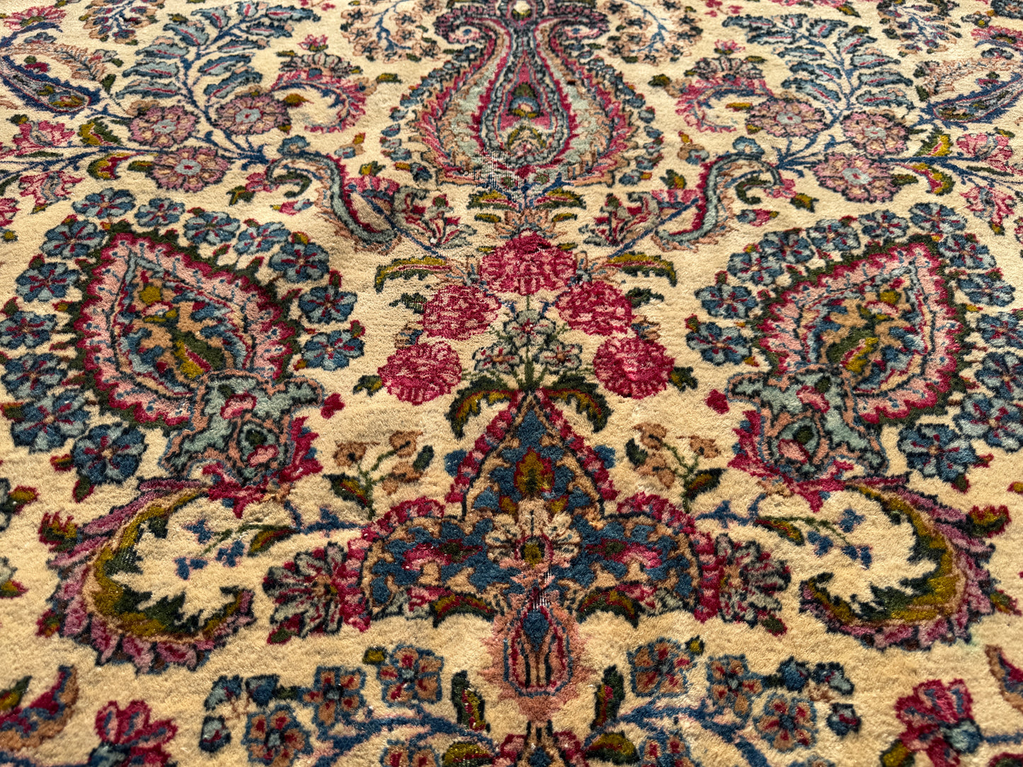 9’10”x17’6” Antique Hand-Knotted Lavar Kerman Persian Area Rug
