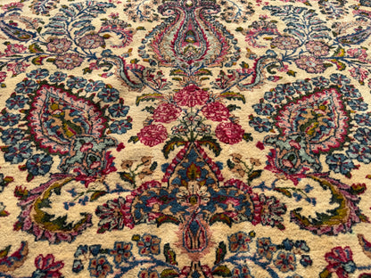 9’10”x17’6” Antique Hand-Knotted Lavar Kerman Persian Area Rug