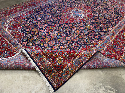 Hand-Knotted Persian Kashan Rug - 9’11”x14’3”
