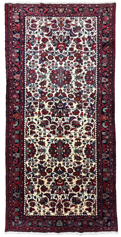 Hand-Knotted Persian Hamadan Rug - 5'2"x10'11"