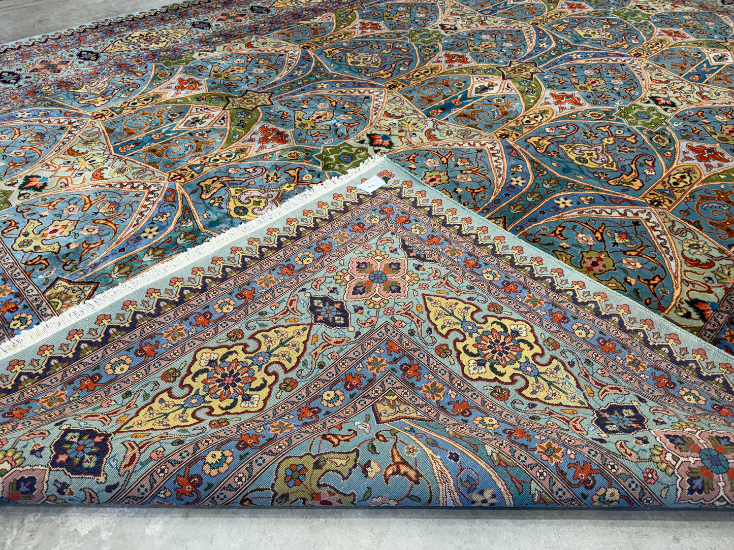 9’10”x13’2” Fine Hand-Knotted Kork Wool Persian Tabriz Rug Handmade All-over Area Carpet