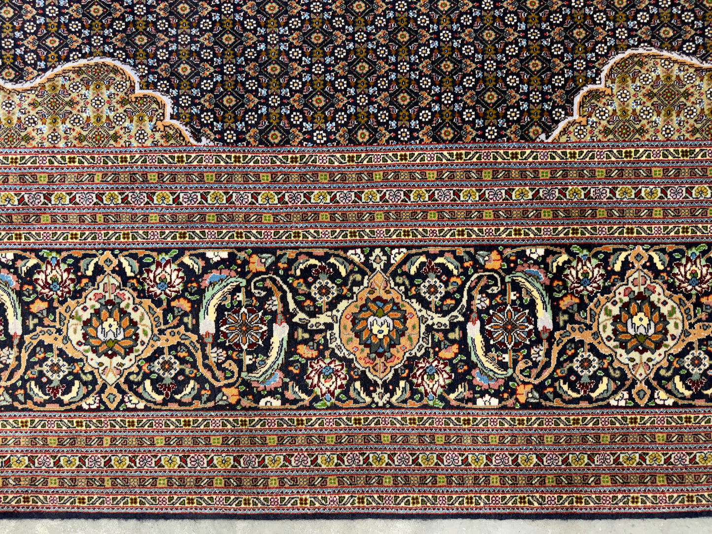 Hand-Knotted Persian Tabriz Mahi Rug - 9’11”x13’2”