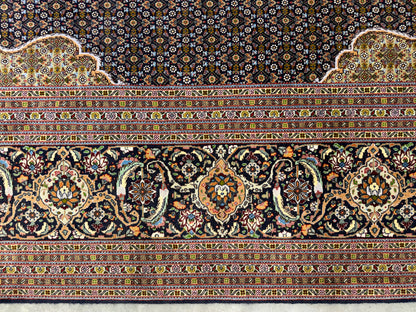 Hand-Knotted Persian Tabriz Mahi Rug - 9’11”x13’2”
