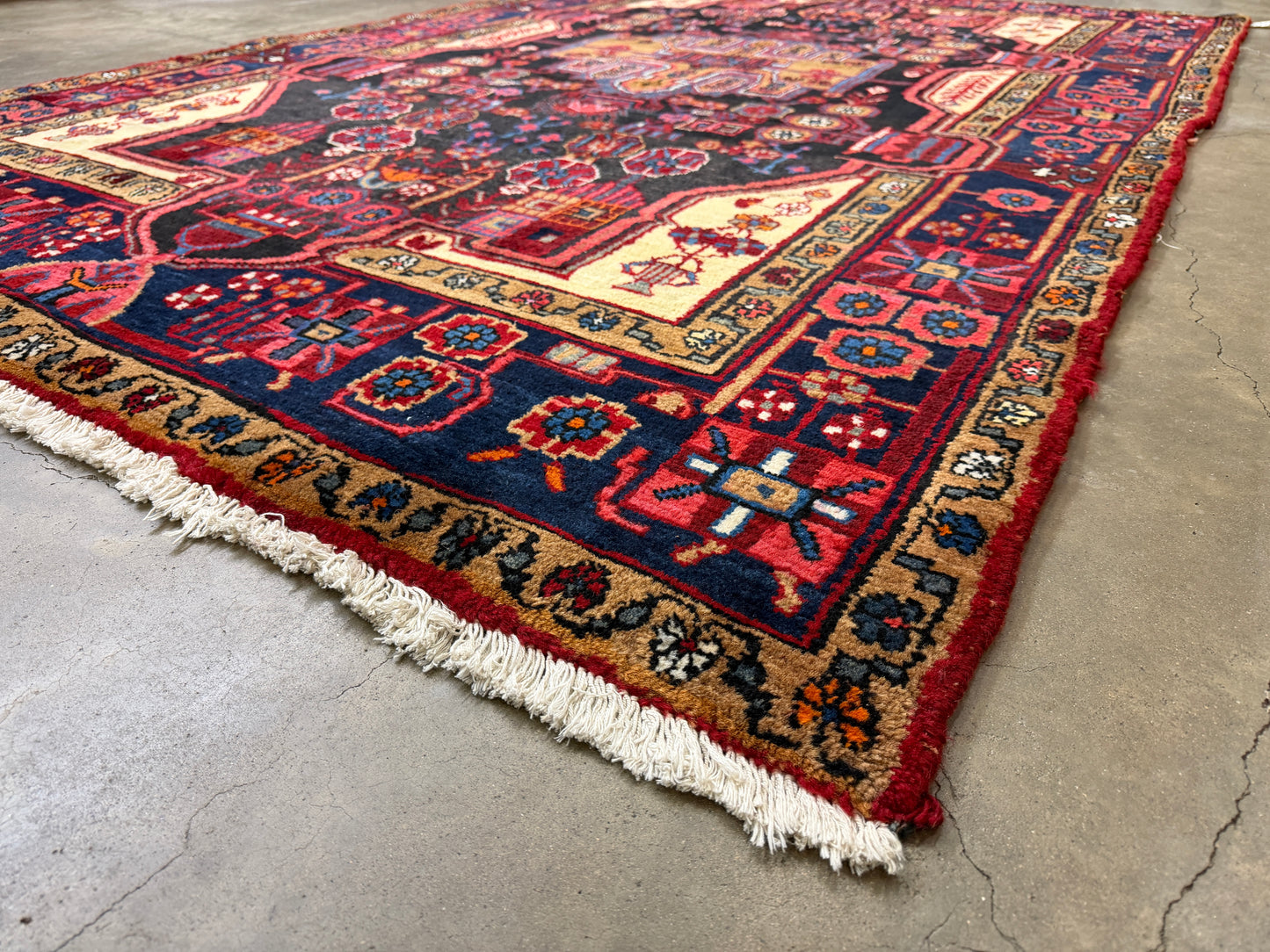 5'3"x 8'1" Vintage Hand-Knotted Wool Nahavand Persian Rug 5x8 Handmade Carpet