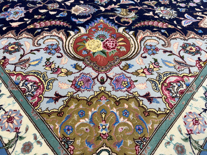 10’x13’7” Very Fine Hand-Knotted Signed Persian Tabriz Area Rug
