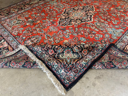 10’1”x12’4” Antique Hand-Knotted Persian Ghazvin Area Rug