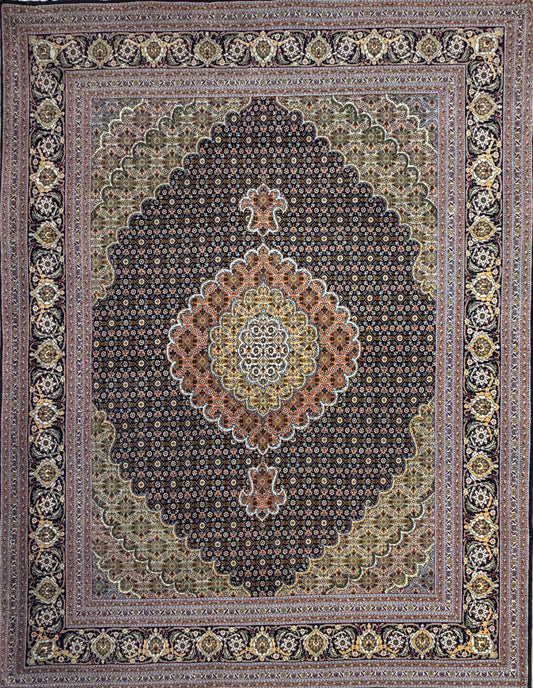 Hand-Knotted Persian Tabriz Mahi Rug - 5'x6'9"