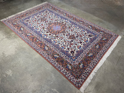 Hand-Knotted Persian Isfahan Rug - 5’3”x8’1”