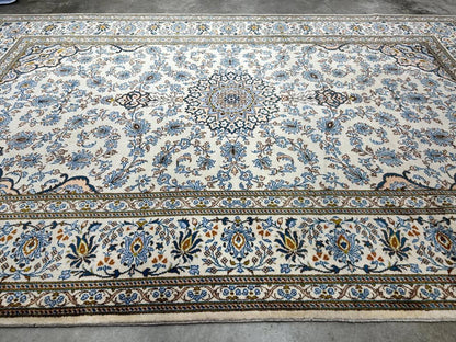 7'x10'9" Antique Handmade 100% Wool Persian Kashan Rug - Signed