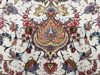 9’9”x13’3” Fine Hand-Knotted Persian Tabriz Signed Area Rug