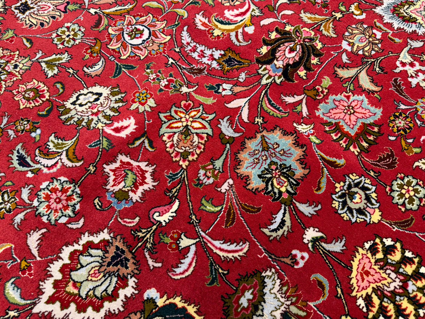 11’6”x16’3” Hand-Knotted Very Fine Wool Persian Tabriz Area Rug 60 Raj