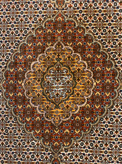 Hand-Knotted Persian Tabriz Mahi Rug - 5'x6'4"