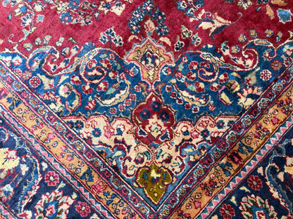 Hand-Knotted Wool Mashad Rug - 9’7”x12’5”