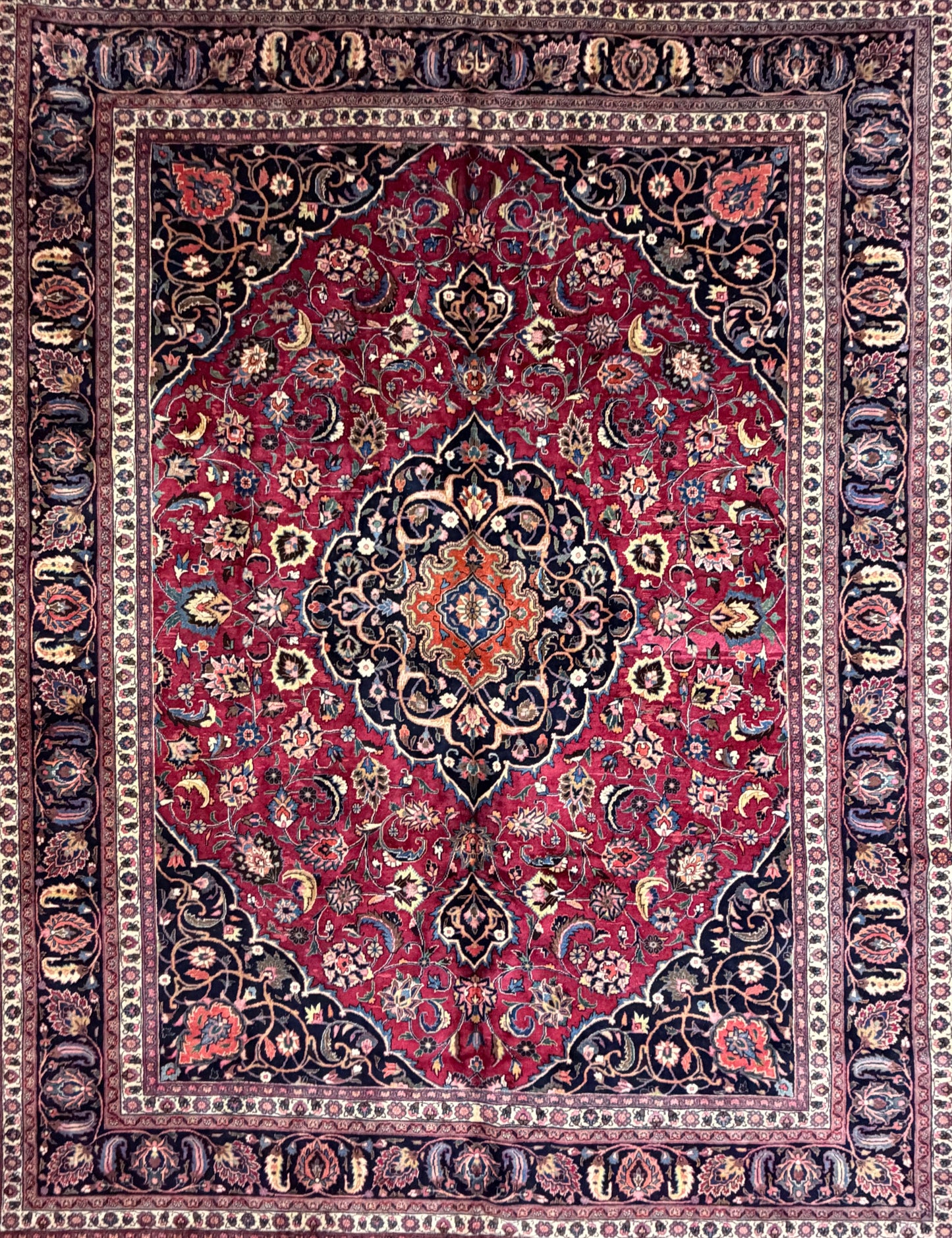Hand-Knotted Persian Mashad Rug - 10’1”x12’10”