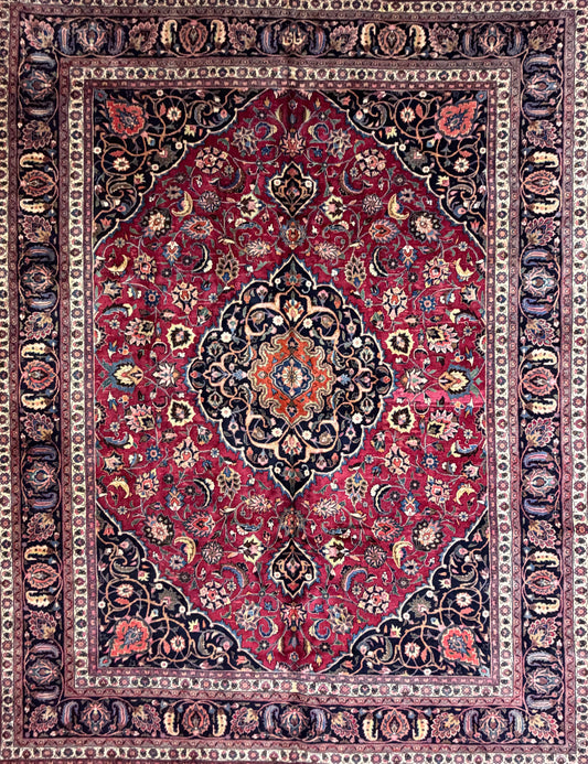Hand-Knotted Persian Mashad Rug - 10’1”x12’10”