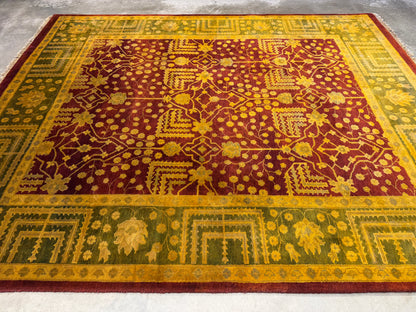 8’1”x9’10” Hand-Knotted Wool Tibetian Area Rug