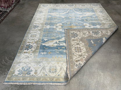 7’10”x10’ Hand-Knotted Wool Oushak Area Rug