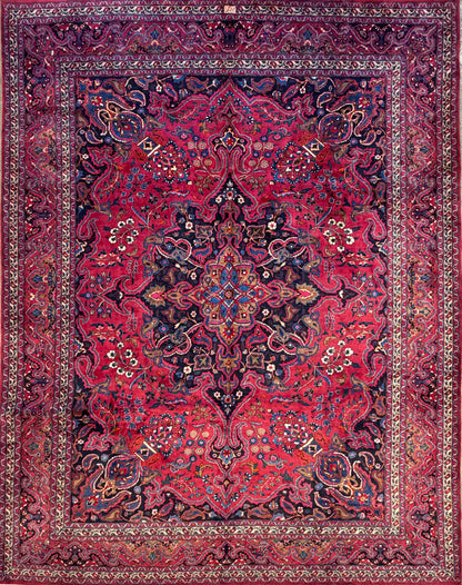 Hand-Knotted Persian Tabriz Rug - Signed - 10’x12’8”