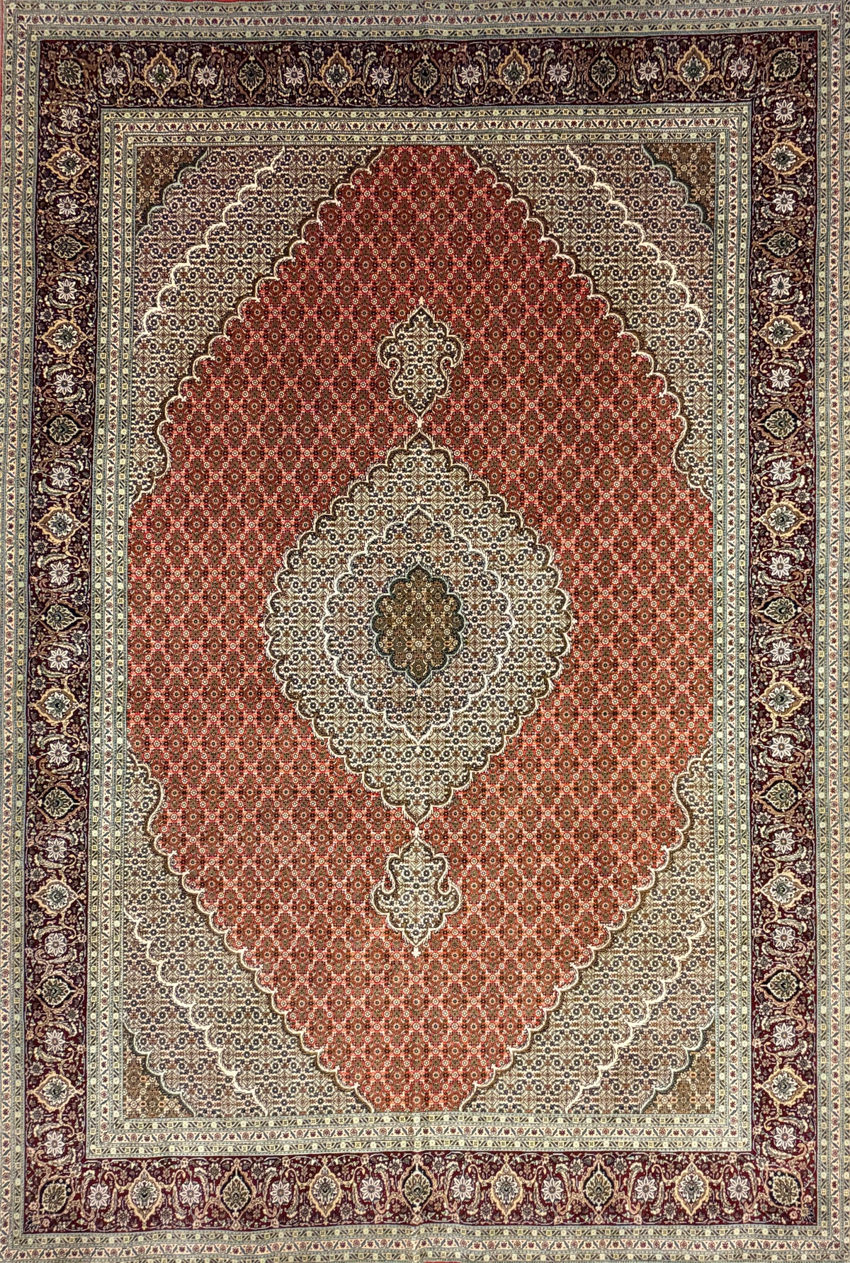 Hand-Knotted Persian Tabriz Mahi Rug - 6'6"x9'6"