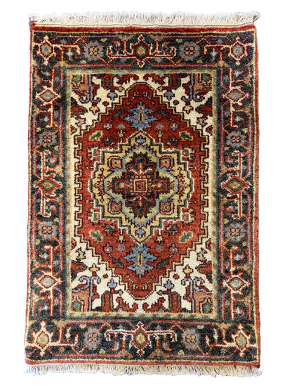 Hand-Knotted IndoHeriz Rug - 2’x3’