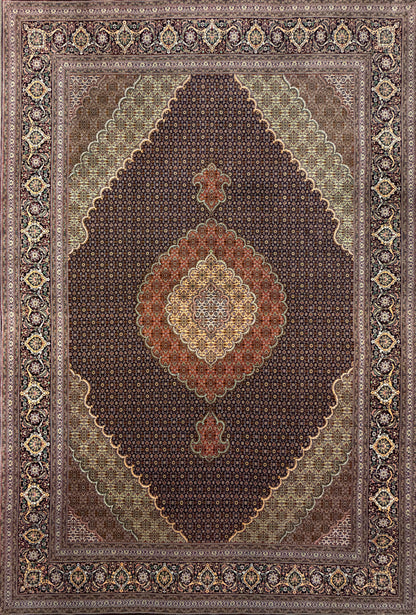 Hand-Knotted Persian Tabriz Mahi Rug - 6'8"x10'2"