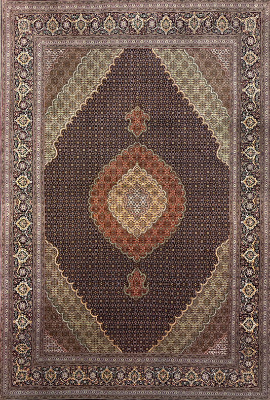 Hand-Knotted Persian Tabriz Mahi Rug - 6'8"x10'2"