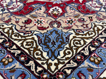 Hand-Knotted Persian Isfahan Rug - Signed Enteshari - 6'7"x9'10"