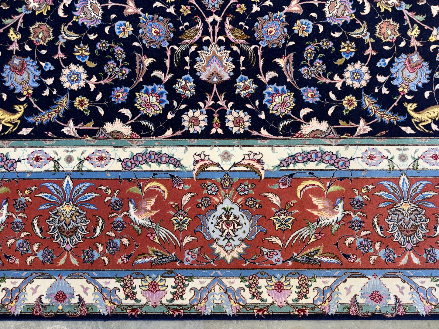 10’x13’7” Very Fine Hand-Knotted Signed Persian Tabriz Area Rug