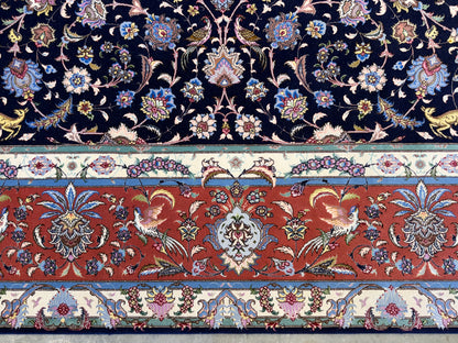 10’x13’7” Very Fine Hand-Knotted Signed Persian Tabriz Area Rug