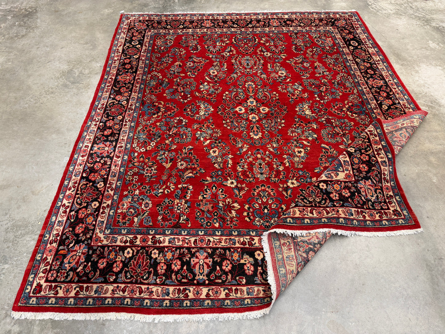 Hand-Knotted Persian Sarouk Rug - 8’x9’7”
