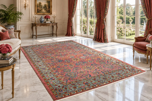 Antique Hand-Knotted Persian Tabriz Rug - 9’x11’7”