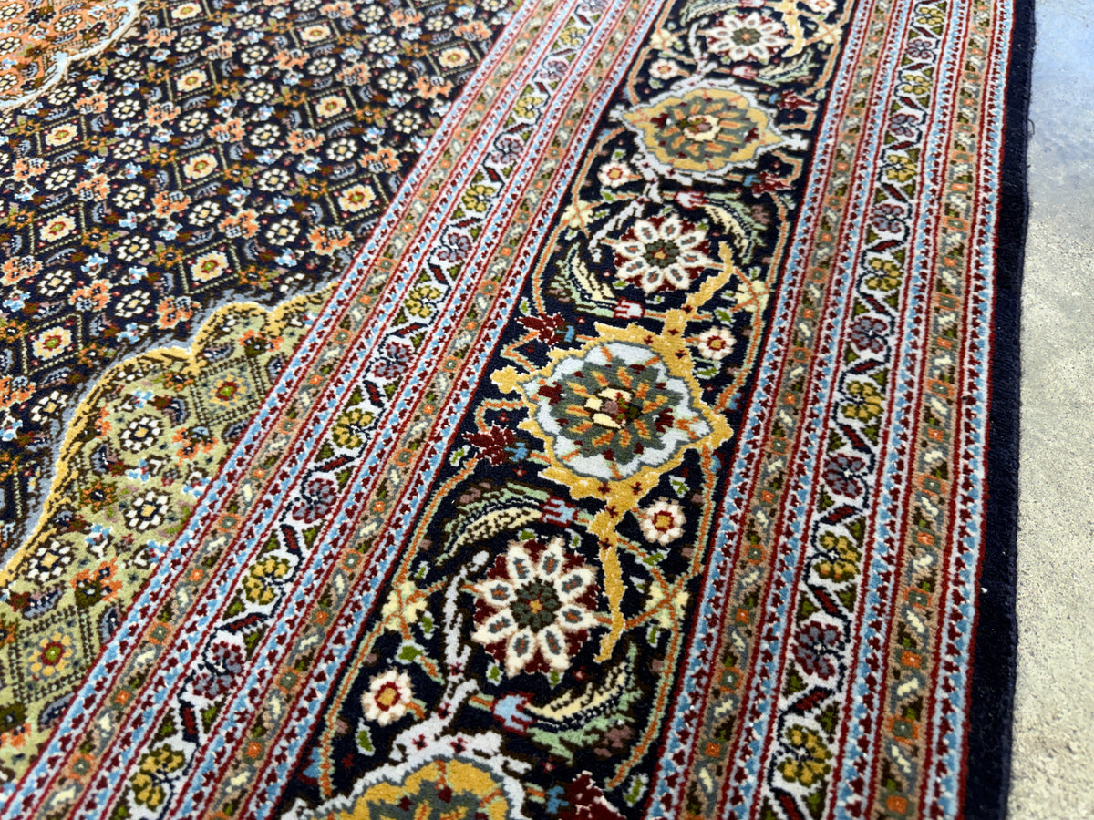 Hand-Knotted Persian Tabriz Mahi Rug - 5'x6'9"