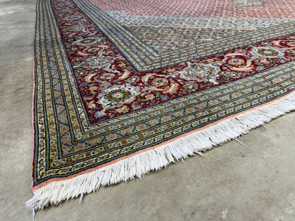 Hand-Knotted Persian Tabriz Mahi Rug - 9’10”x12’3”