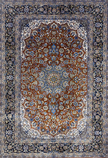 Hand-Knotted Persian Isfahan Rug - Garden of Birds - 6’10”x9’10”