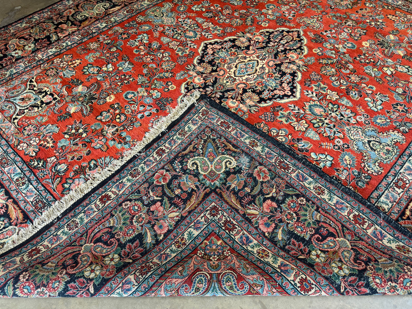 10’1”x12’4” Antique Hand-Knotted Persian Ghazvin Area Rug