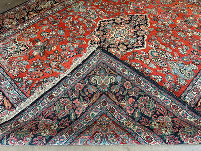 10’1”x12’4” Antique Hand-Knotted Persian Ghazvin Area Rug