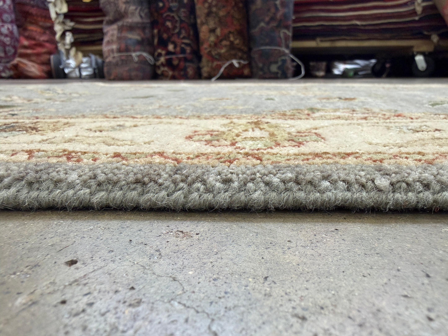2’7”x12’3” Hand-Knotted Wool Chobi Oriental Runner Handmade Gray Carpet