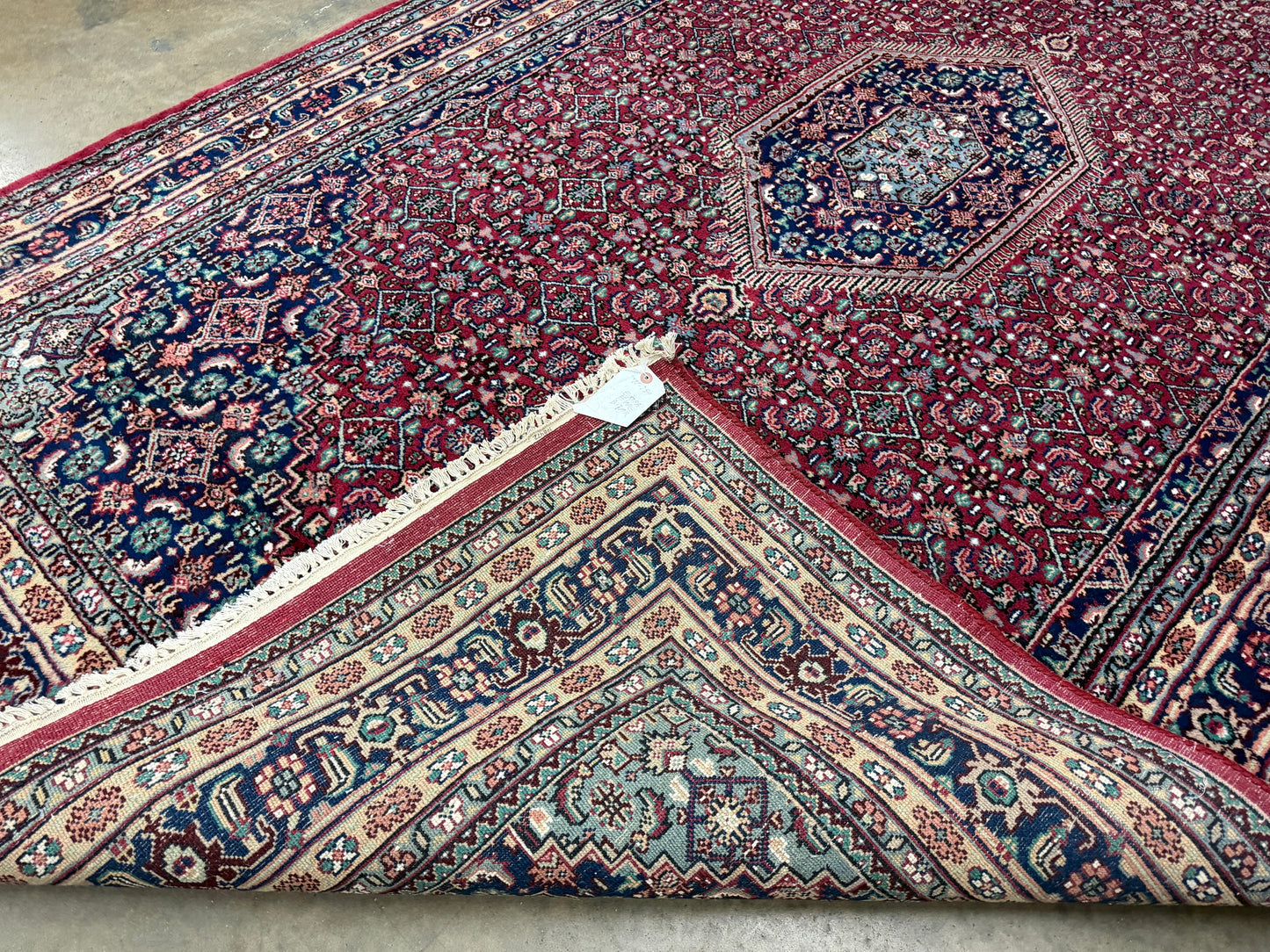 6’x9’ Fine Hand-Knotted Wool IndoBidjar Persian Rug 6x9 Burgundy All-Over Handmade Carpet