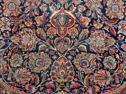 10’x13’7” Very Fine Antique Hand-Knotted Persian Kashan Area Rug