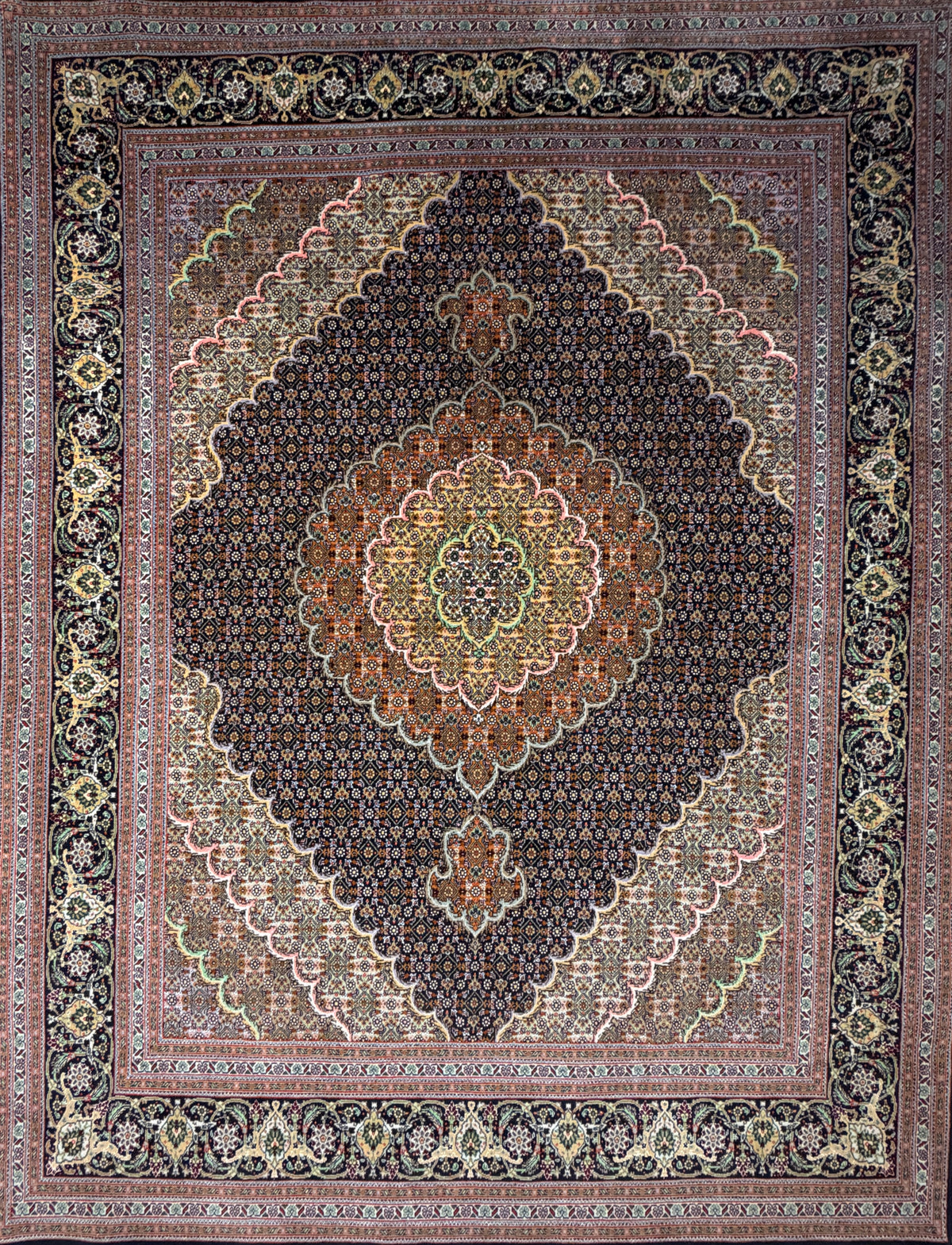Hand-Knotted Persian Tabriz Mahi Rug - 4'10"x6'4"