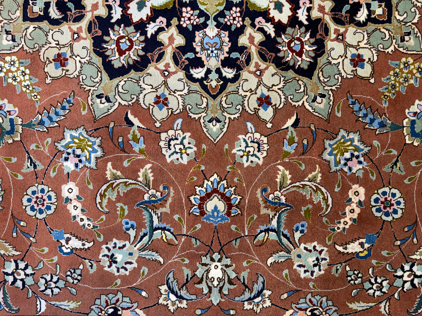 Hand-Knotted 60 Raj Persian Tabriz Rug - 9’9”x13’