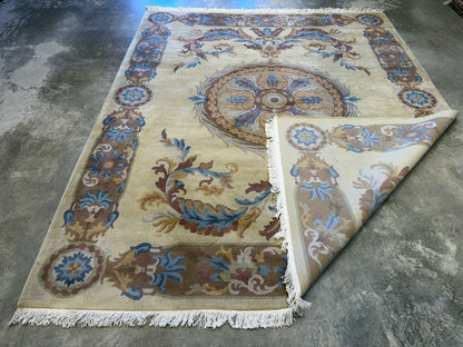 8’x9’10” Hand-Knotted Wool Aubusson Area Rug
