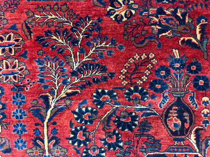 Hand-Knotted Antique Persian Sarouk Rug - 9’x11’7”