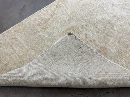 2’9”x13’6” Hand-Knotted Wool Abstract Runner 2x13 Handmade Beige Rug