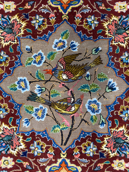 11’7”x17’2” Very Fine Hand-Knotted Signed Persian Tabriz Pictorial Area Rug
